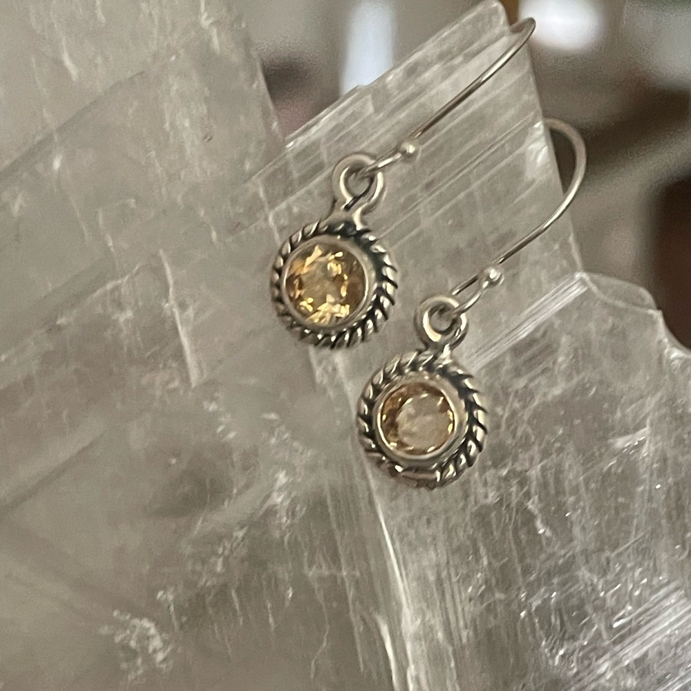 Sterling Silver & Citrine Earrings